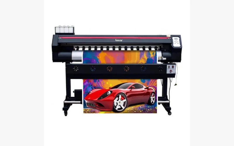 Wide-format printer producing a colourful vehicle poster